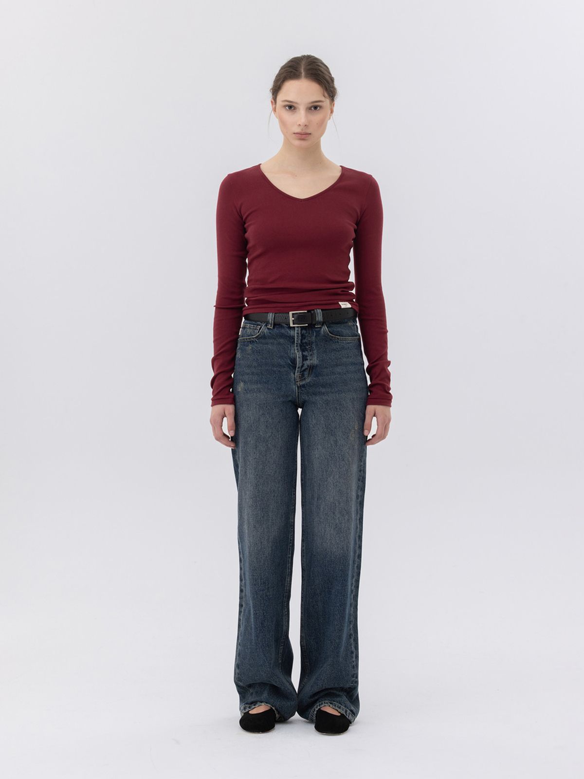 글로니(GLOWNY) THE LINDA HIGH WAIST WIDE JEANS (HERITAGE BLUE)