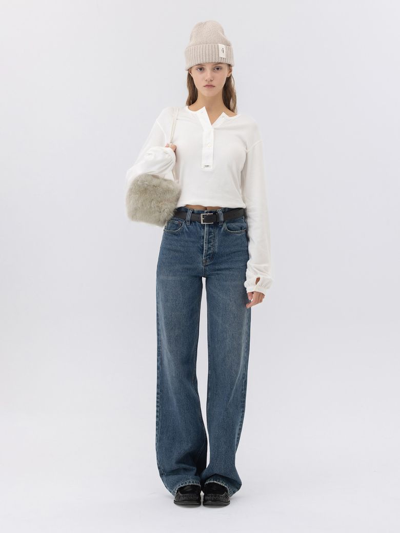 THE LINDA HIGH WAIST WIDE JEANS (OCEAN BLUE)