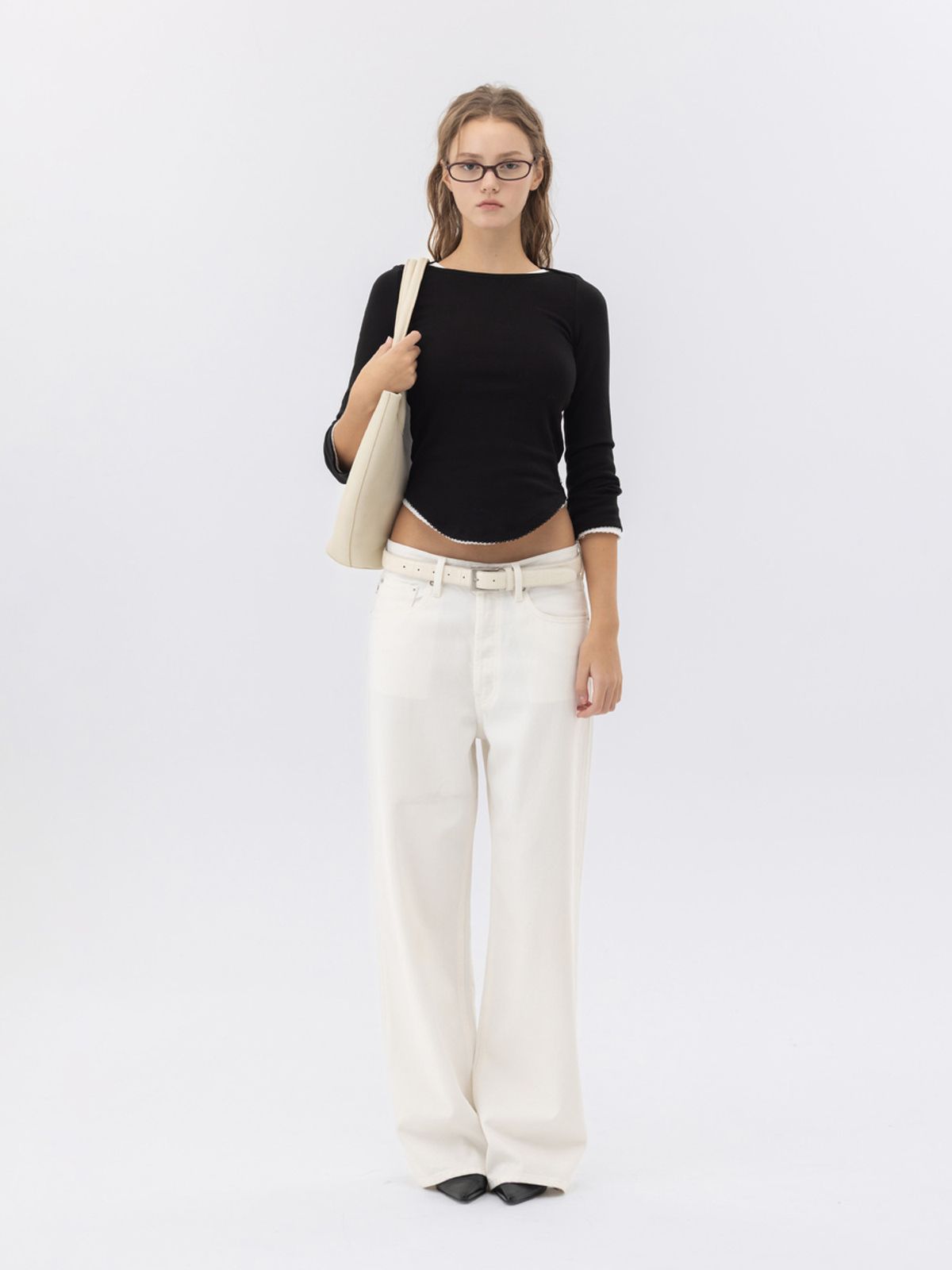 글로니(GLOWNY) THE BELLA BAGGY JEANS (WHITE)