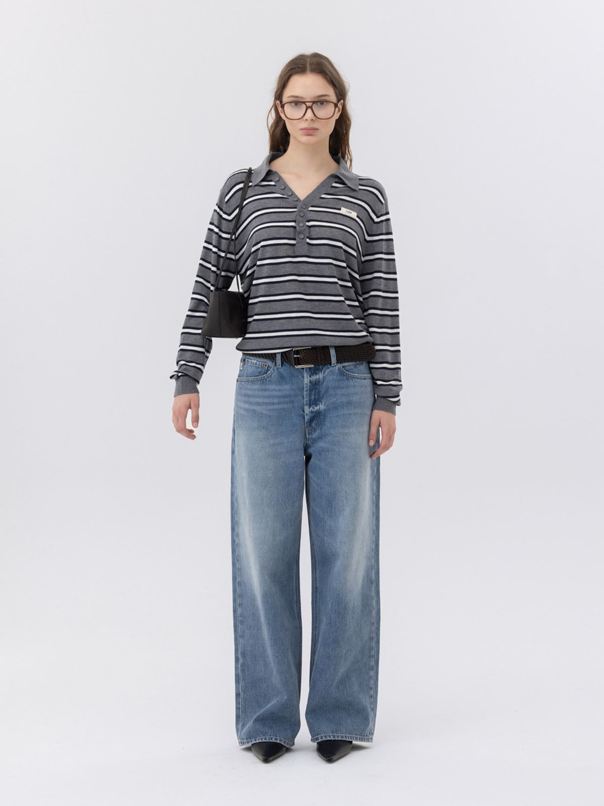 글로니(GLOWNY) THE BELLA BAGGY JEANS (MID BLUE)