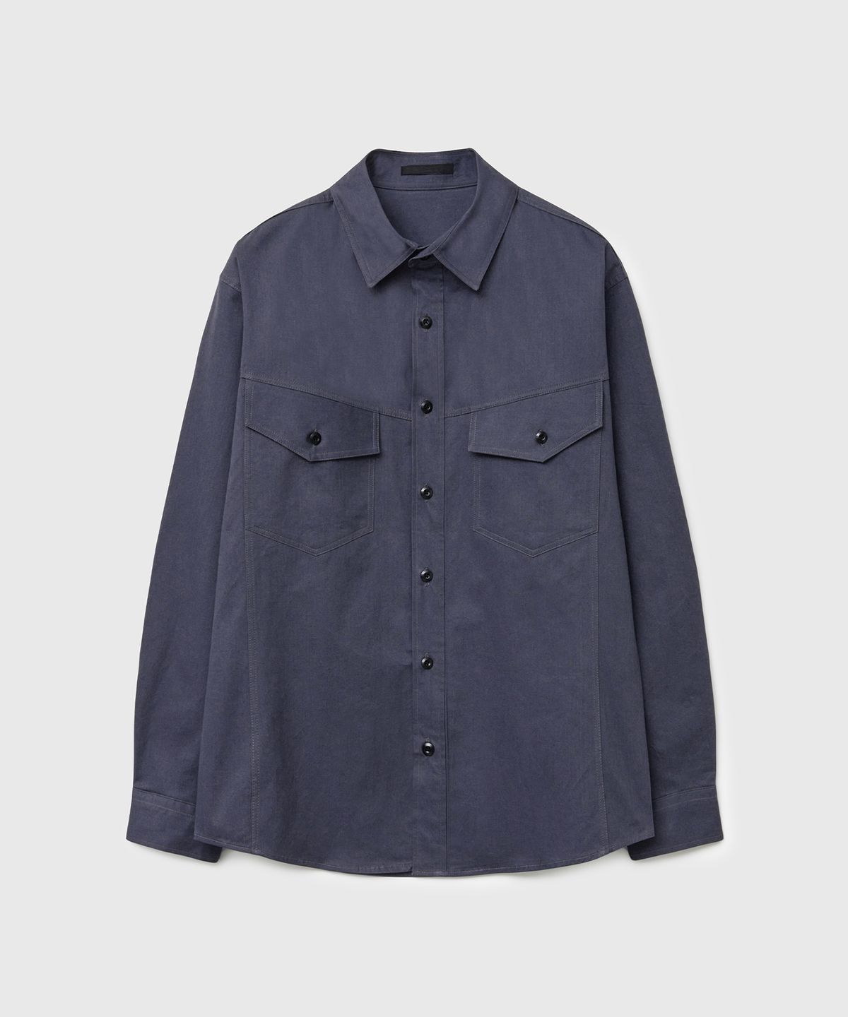 베른(VERN) COTTON VINTAGE WORK SHIRT (ASH NAVY)