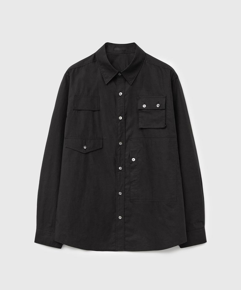MILITARY COTTON SHIRT (BLACK)