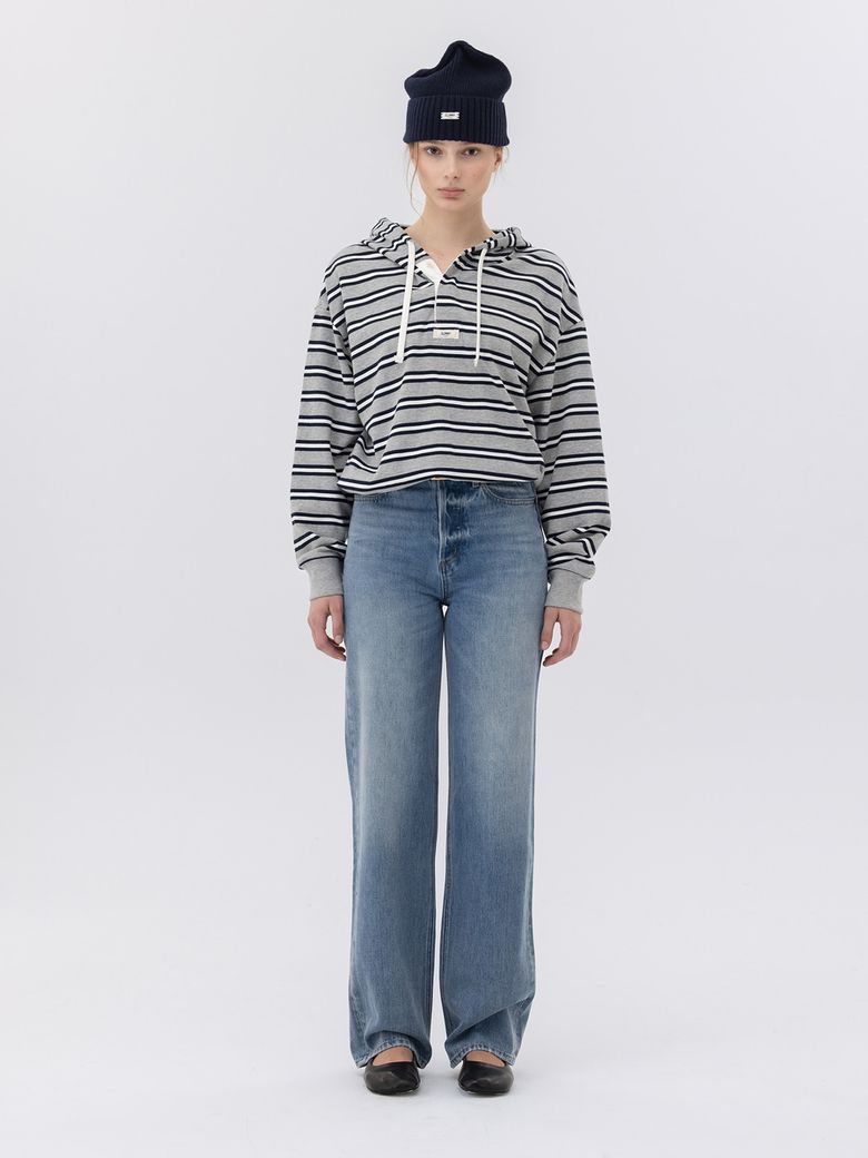 90s HIGH RISE WIDE LEG JEANS (LONG) (MID BLUE)