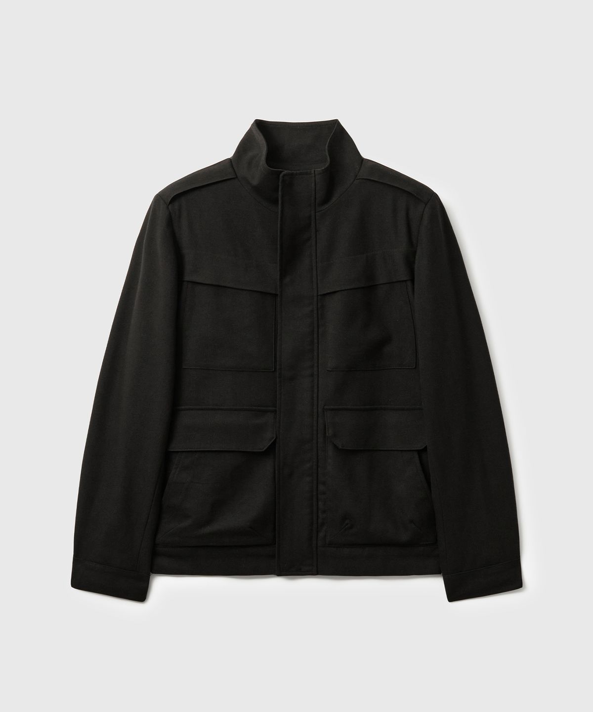 베른(VERN) LANE WOOL HERRINGBONE FIELD JACKET (BLACK)