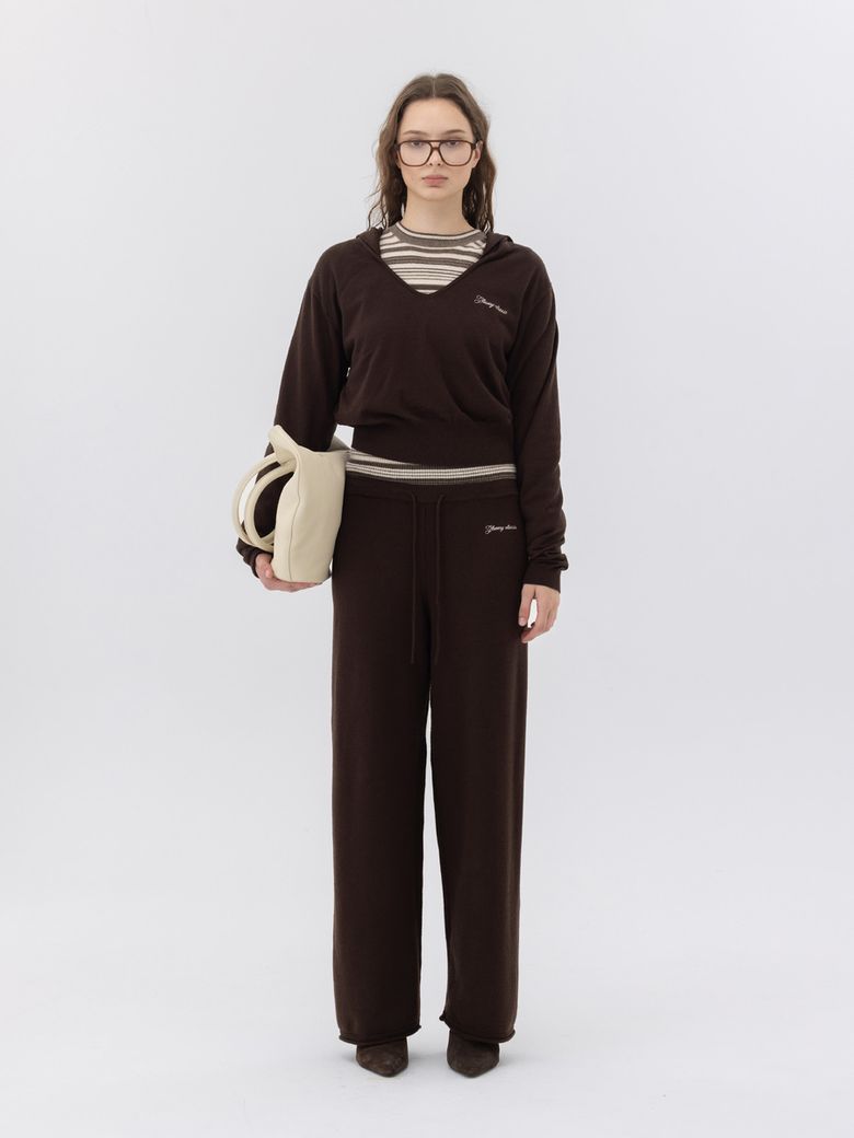 G HUG KNIT PANTS (KHAKI BROWN)