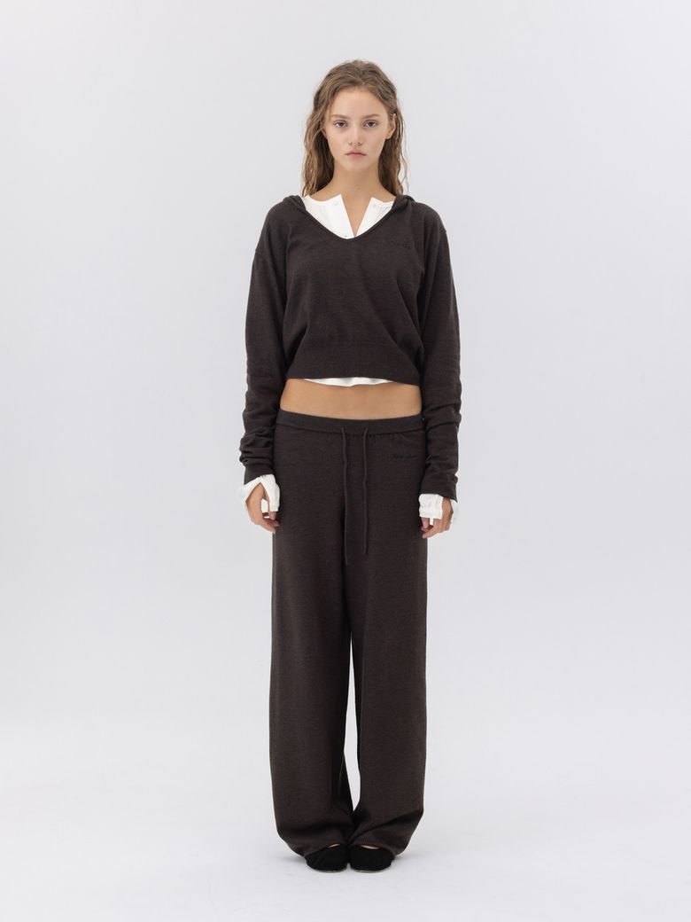 G HUG KNIT PANTS (CHARCOAL)