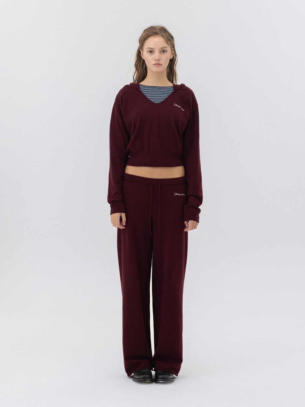 글로니(GLOWNY) G HUG KNIT PANTS (WINE)