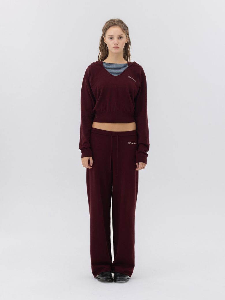 G HUG KNIT PANTS (WINE)