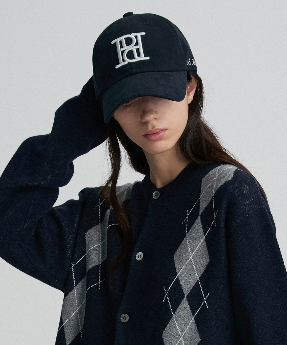리이(RE RHEE) SYMBOL LOGO BALL CAP NAVY
