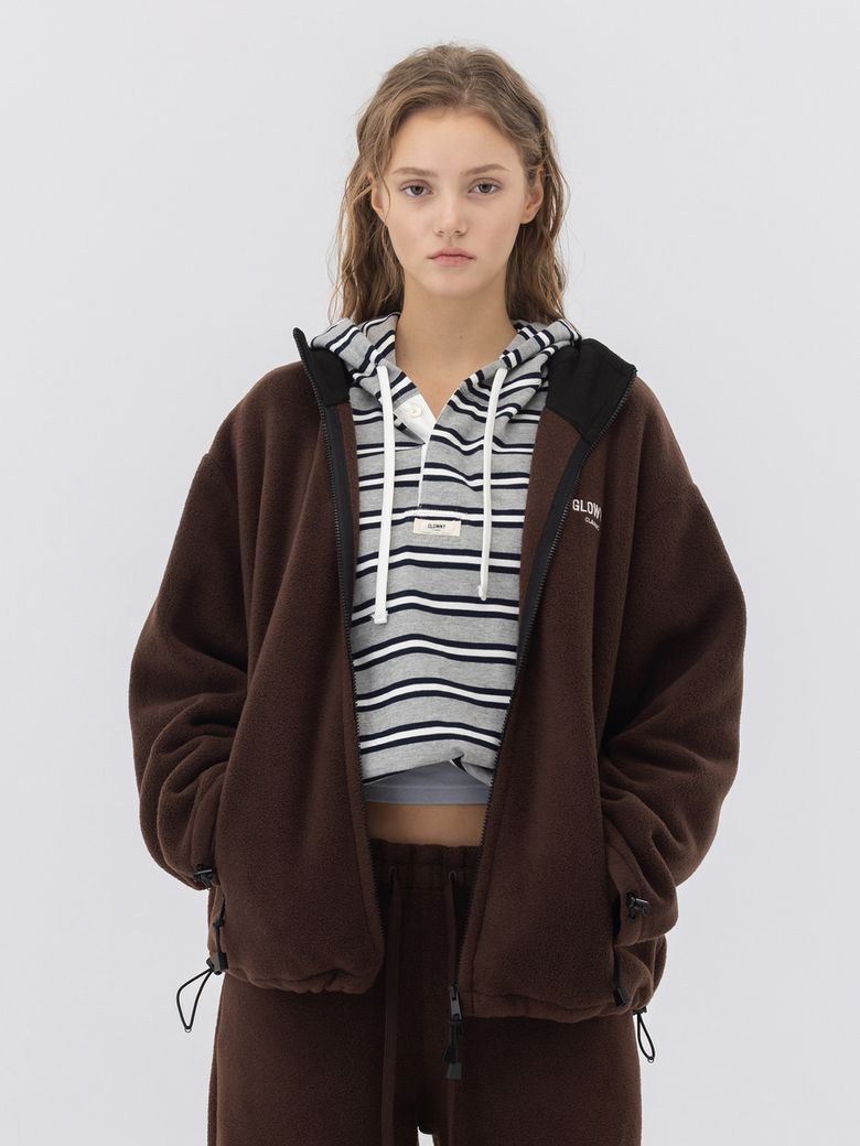 G FLEECE ZIP UP (BROWN)