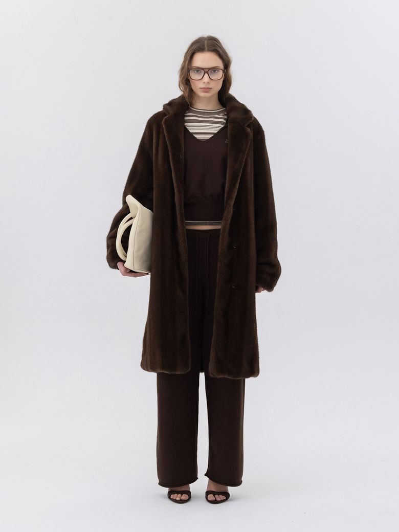 G HUSH FUR MID COAT (BROWN)
