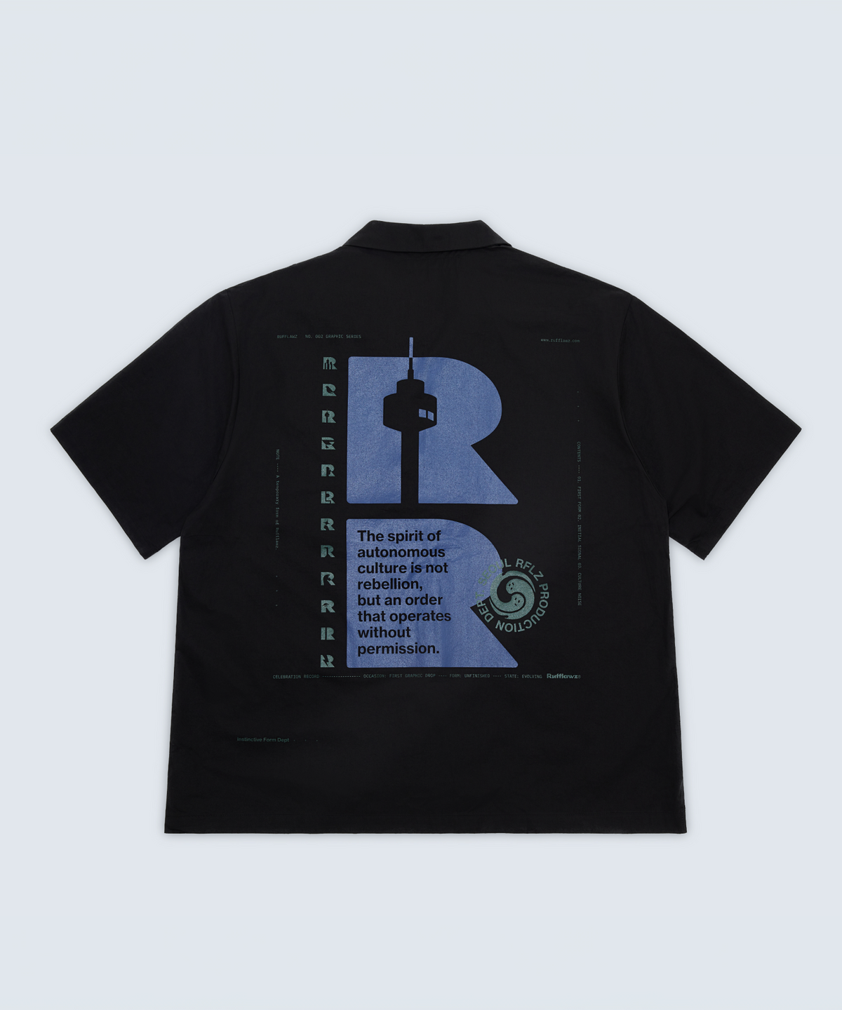 러프로우즈(RUFFLAWZ) SHORT SHIRT TOWER Black