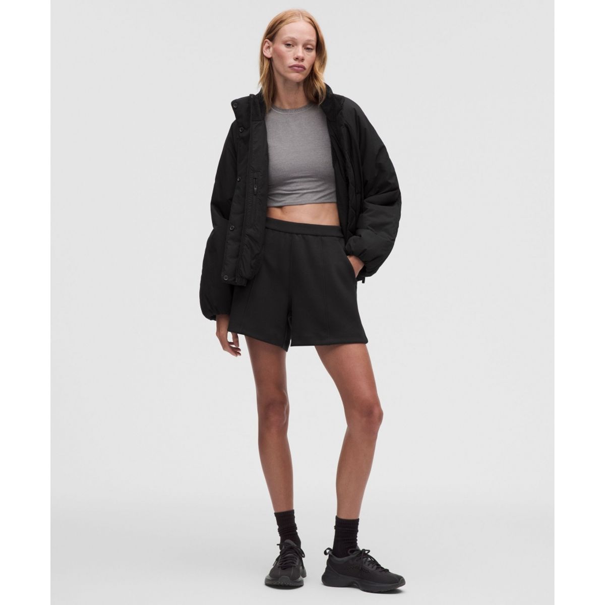 룰루레몬(LULULEMON) 스무드 스페이서 하이라이즈 쇼츠 5inch  BLK