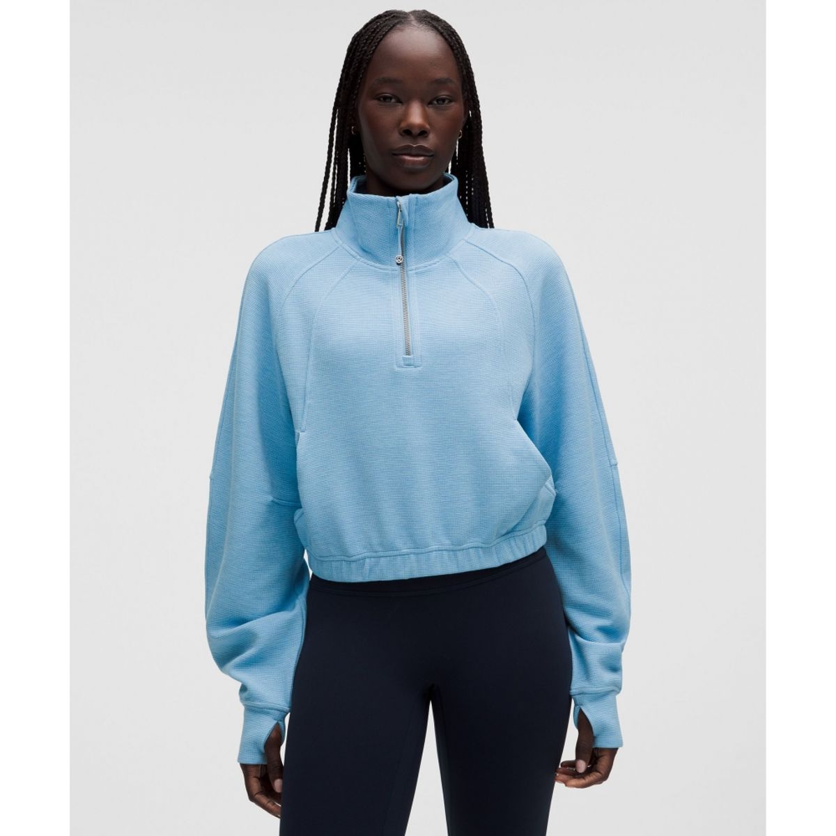 룰루레몬(LULULEMON) 스쿠바 크롭 퍼넬넥 하프집 *와플  HTDU