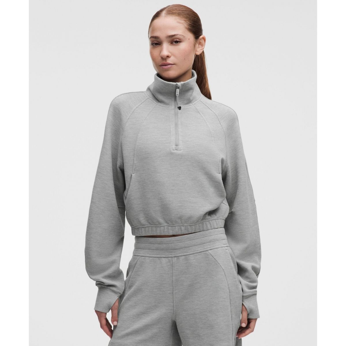 룰루레몬(LULULEMON) 스쿠바 크롭 퍼넬넥 하프집 *와플  HCMG