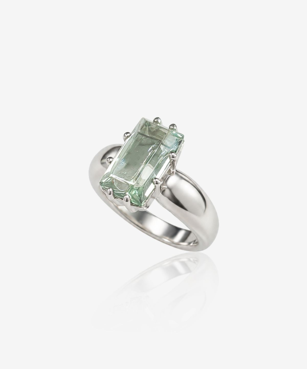 영리영리(YLYL) Mont ring Silver, GREEN QUARTZ