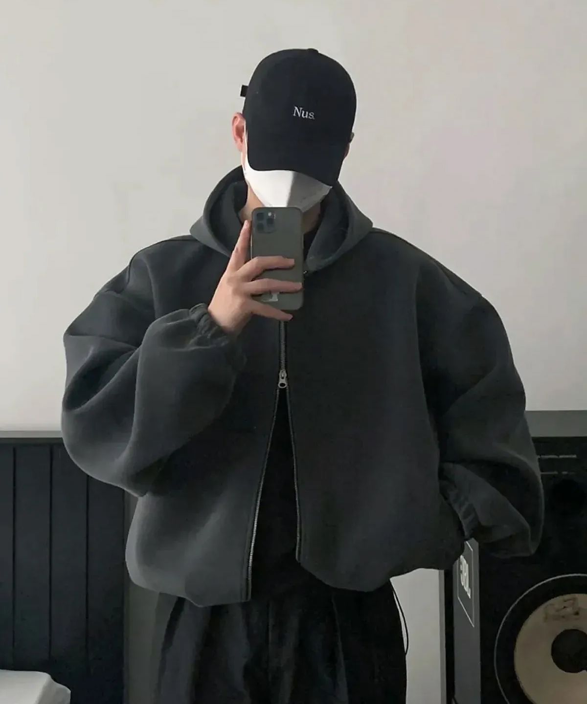 너스(NUS) YEI 후드 자켓 (차콜)
