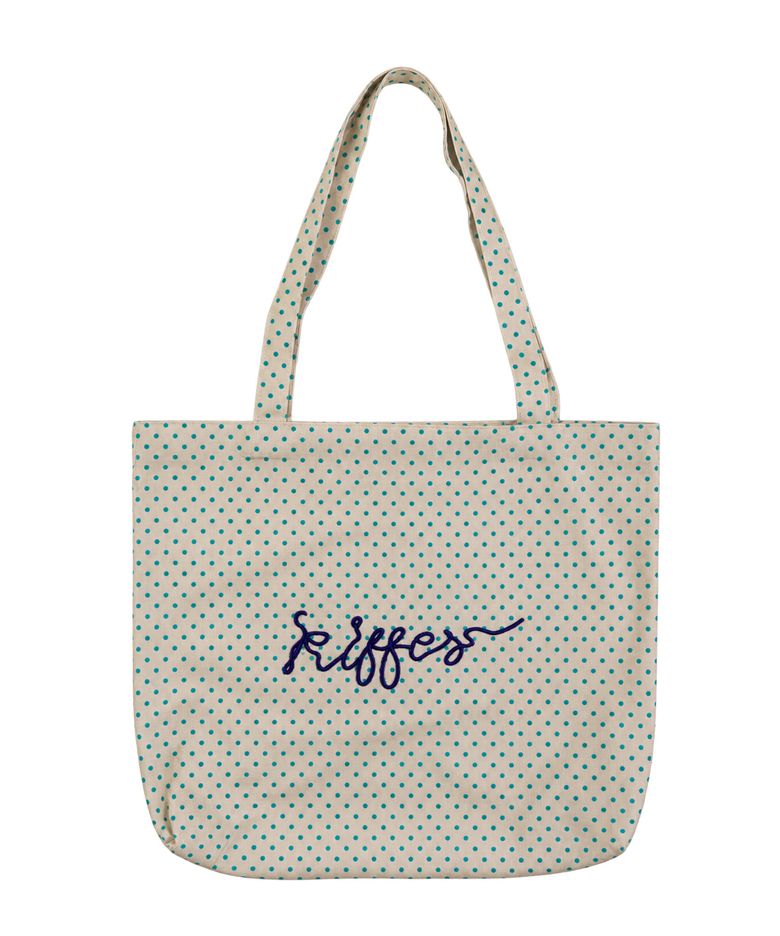 Logo Embroidered Dot Eco bag-beige