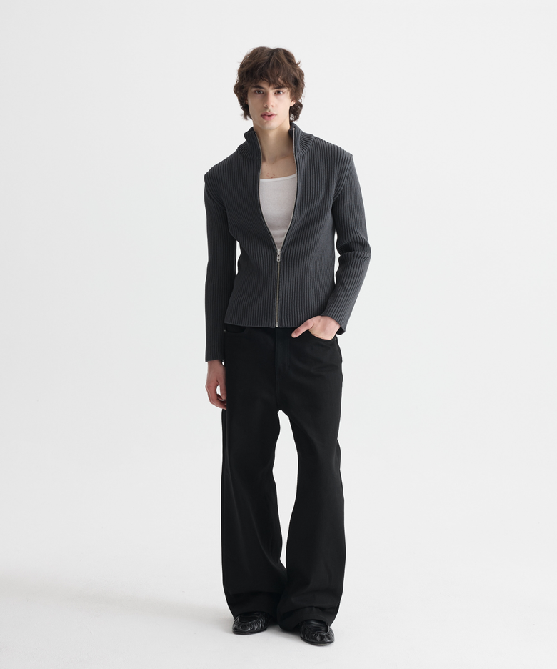Knit Zip Cardigan - 2 color