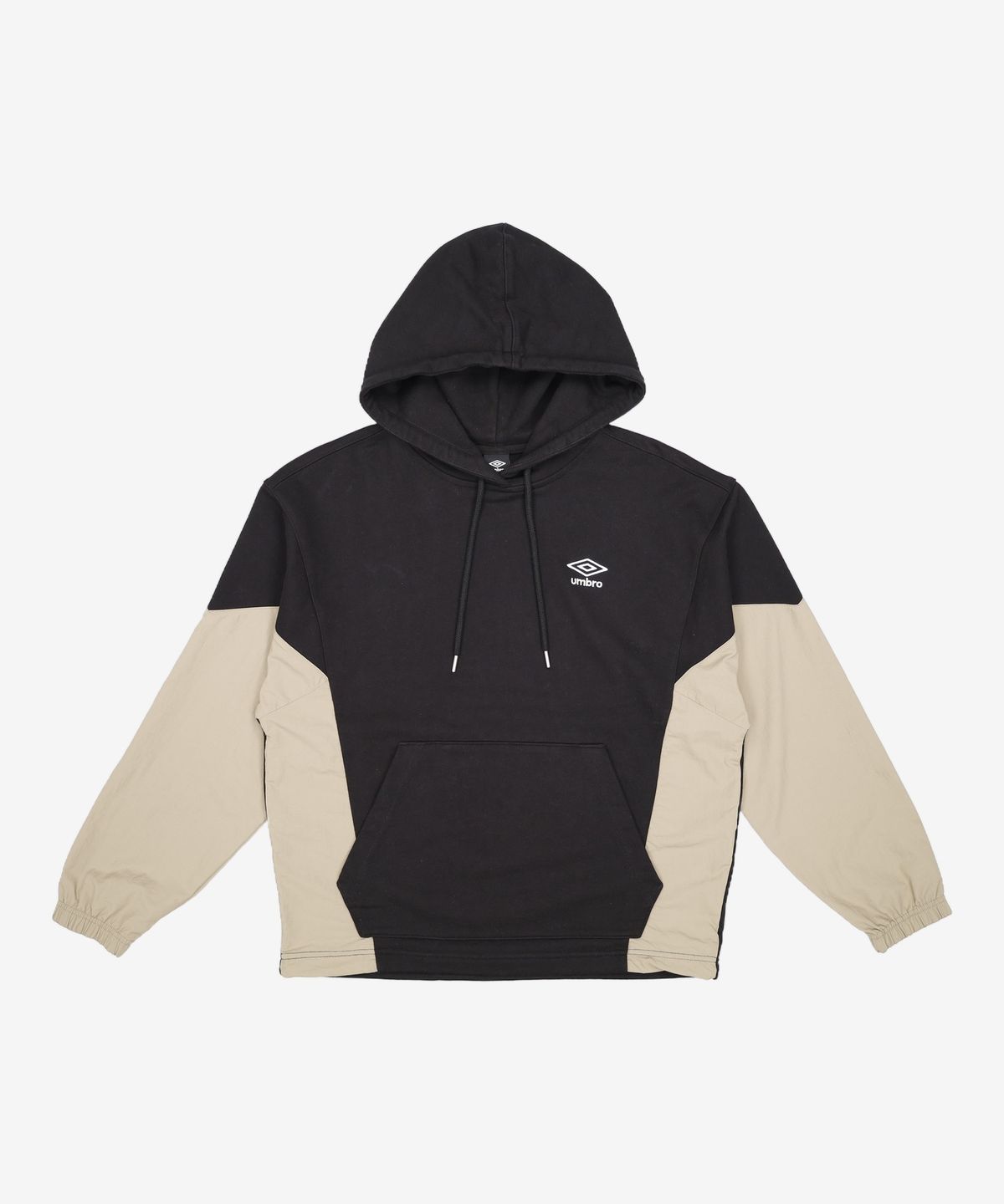 엄브로(UMBRO) 하이브리드 후드 티셔츠 블랙(UO421CHDO1) 90