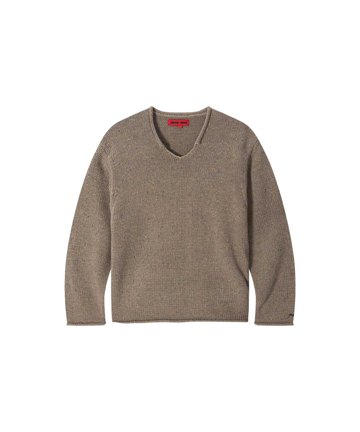 인세인개러지(INSANEGARAGE) INSANE GRUNGE V-NECK KNIT_BROWN