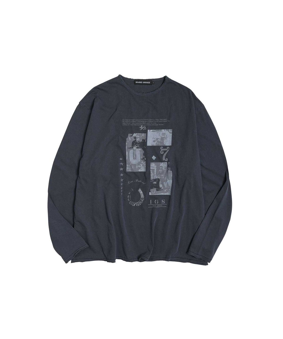 인세인개러지(INSANEGARAGE) INSANE RAW EDGE LONG SLV_NAVY