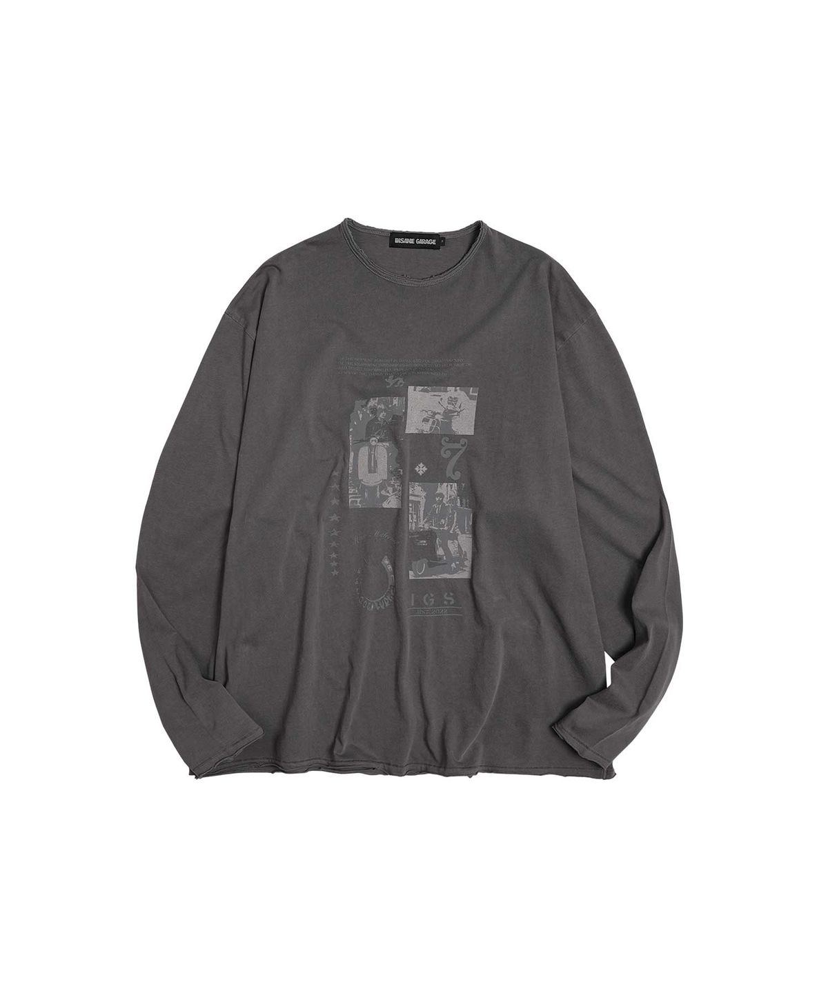 인세인개러지(INSANEGARAGE) INSANE RAW EDGE LONG SLV_CHARCOAL