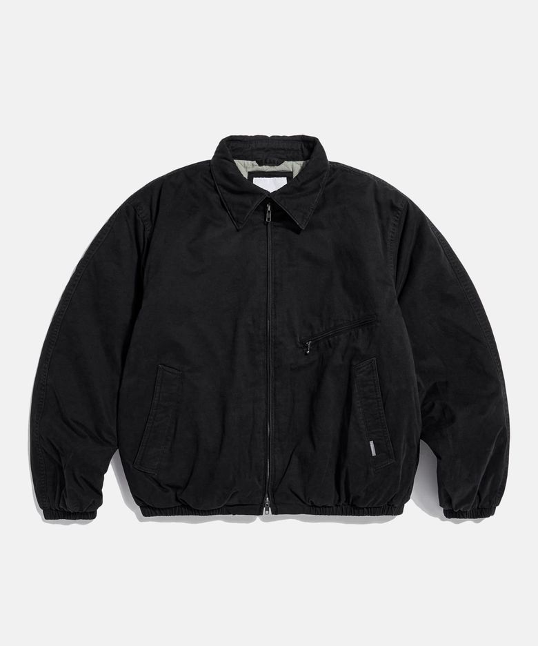 Insulated Washed Cotton Blouson Black
