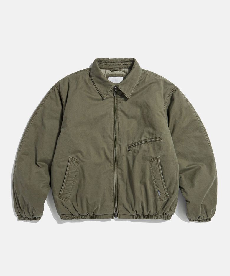 Insulated Washed Cotton Blouson Olive