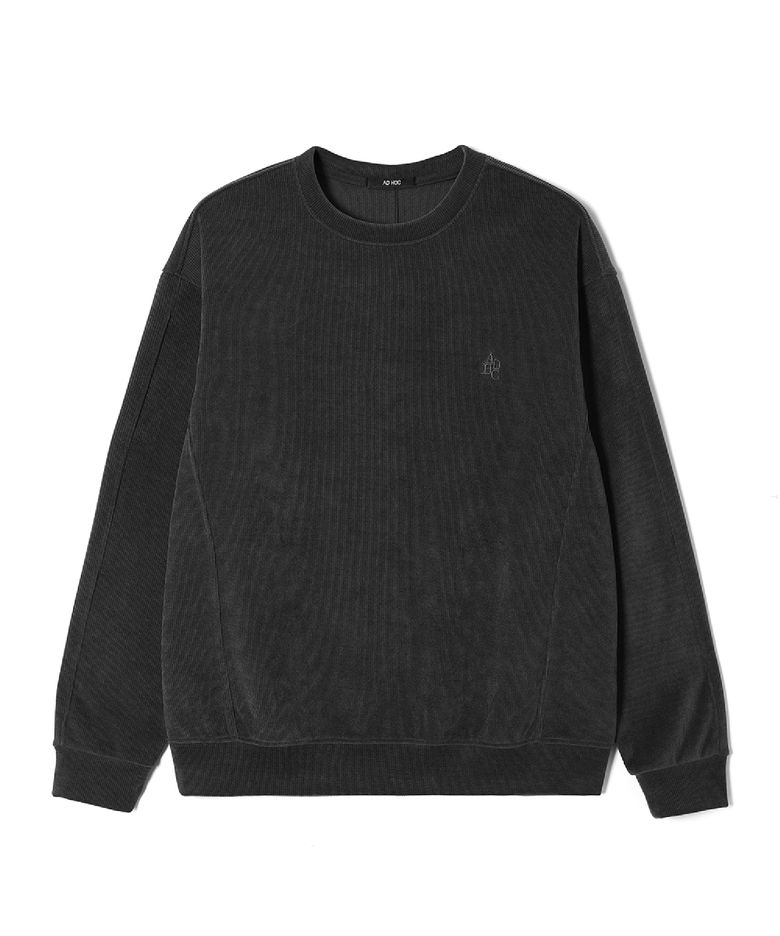 남성 골지 절개 스웨트셔츠 (BLACK) (HCBLTA1)