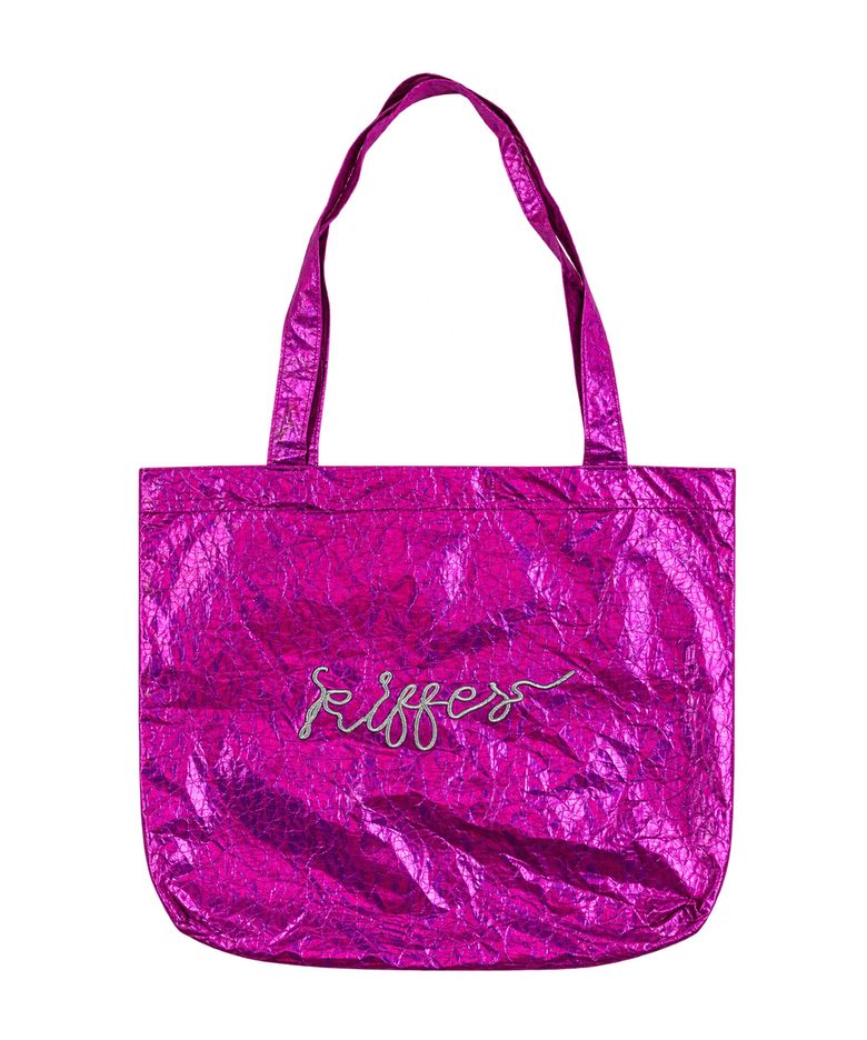Logo Metallic Crushed Eco bag-purple