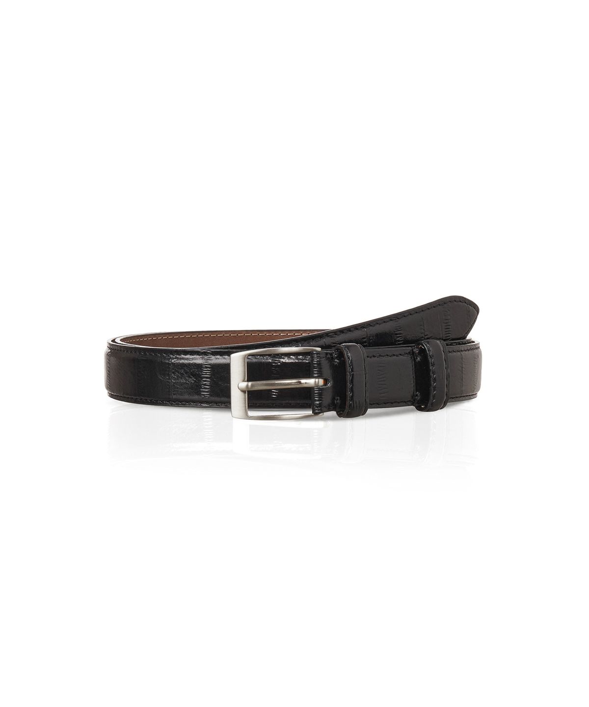 세비지(SAVAGE) 460 Eel Embossed Leather Belt - Black