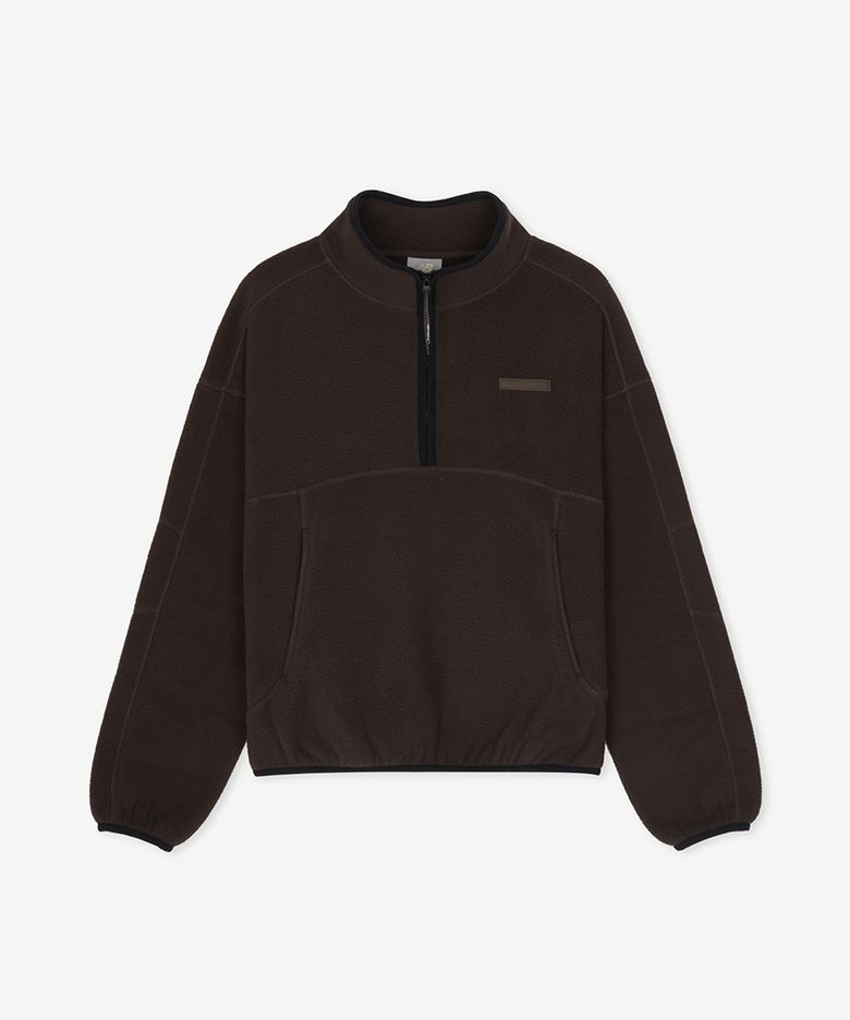 NBNCG4W912 / WOMEN 코지 플리스 반집업 (BROWN)