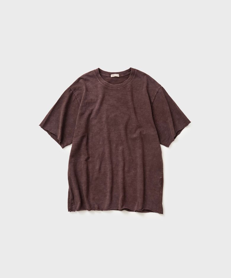 Raw Cut Slub T-shirt Faded Brown