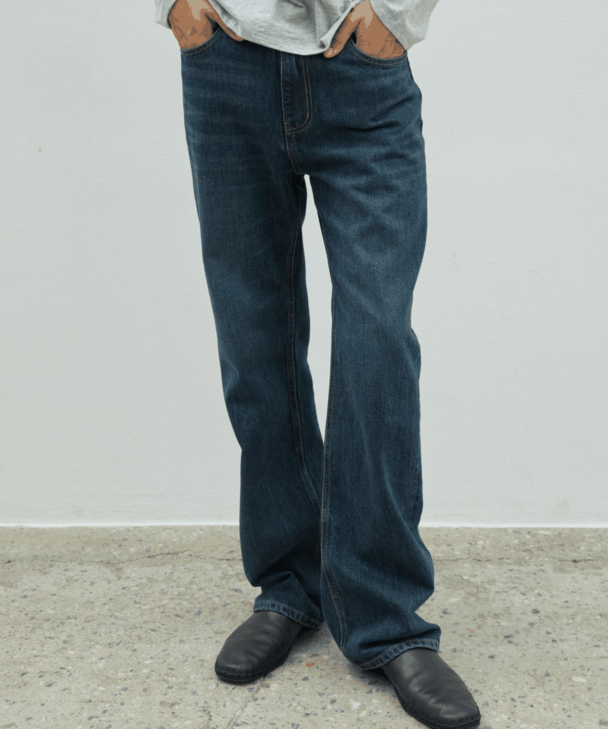 엔써리세븐(NTHIRTYSEVEN) Regular Fit Jeans - Dark Blue