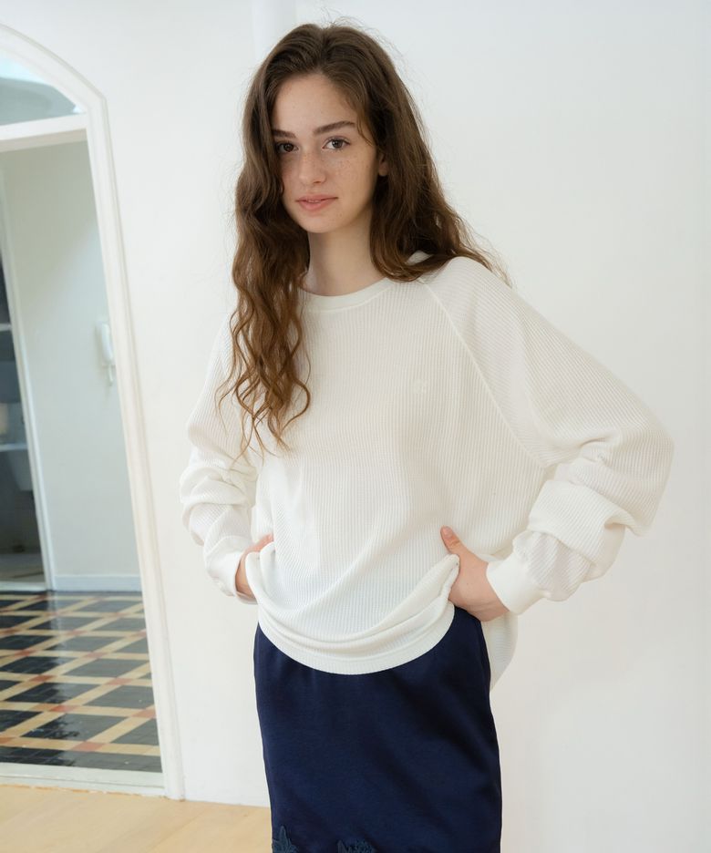 waffle pullover (ivory)