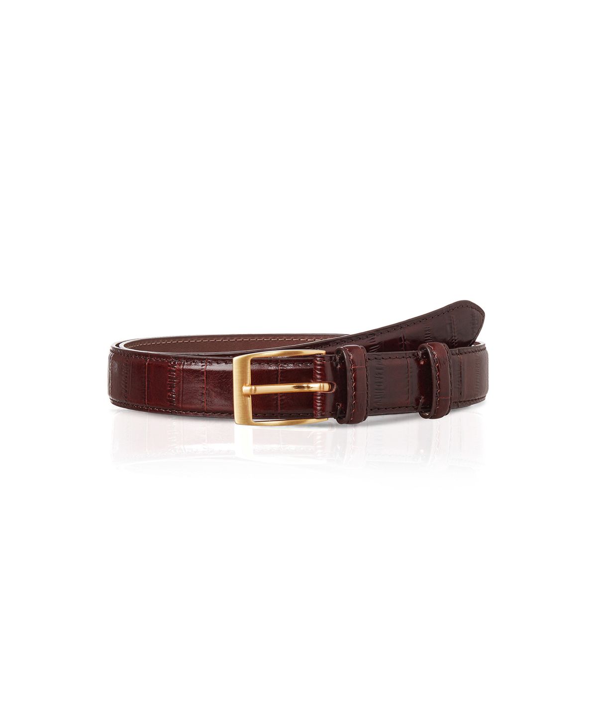 세비지(SAVAGE) 461 Eel Embossed Leather Belt - Brown