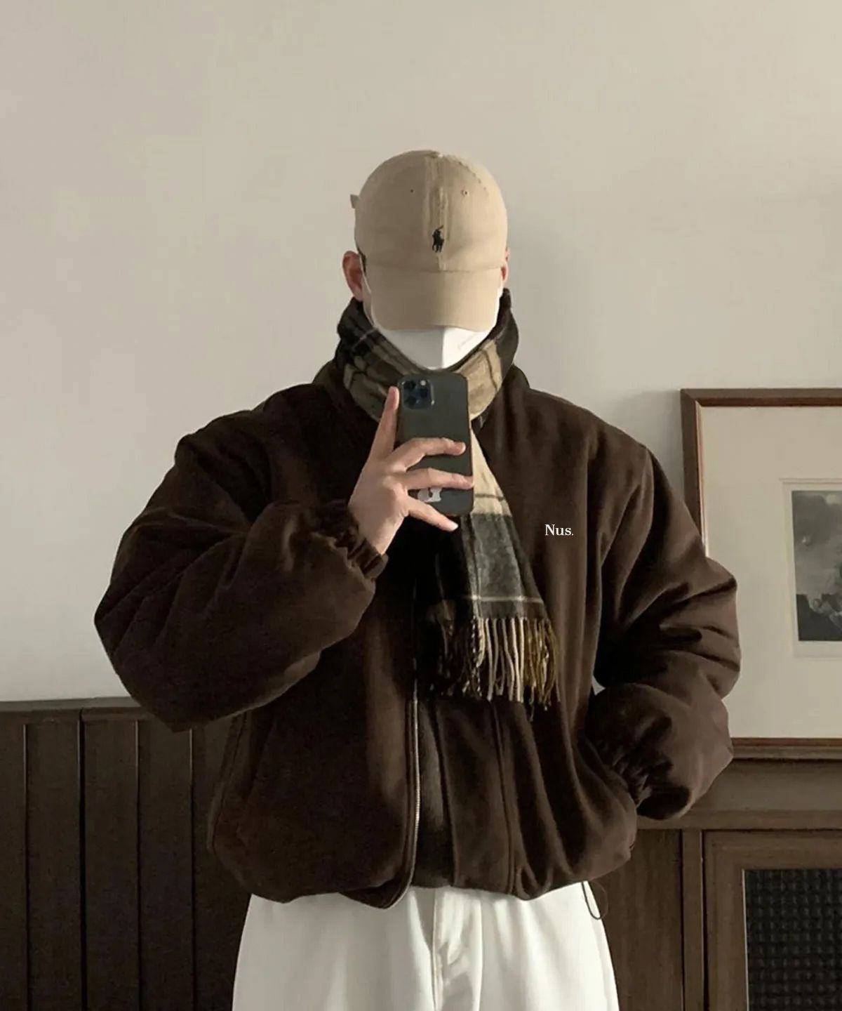 너스(NUS) YEI Logo Hood Padding Jacket (brown)