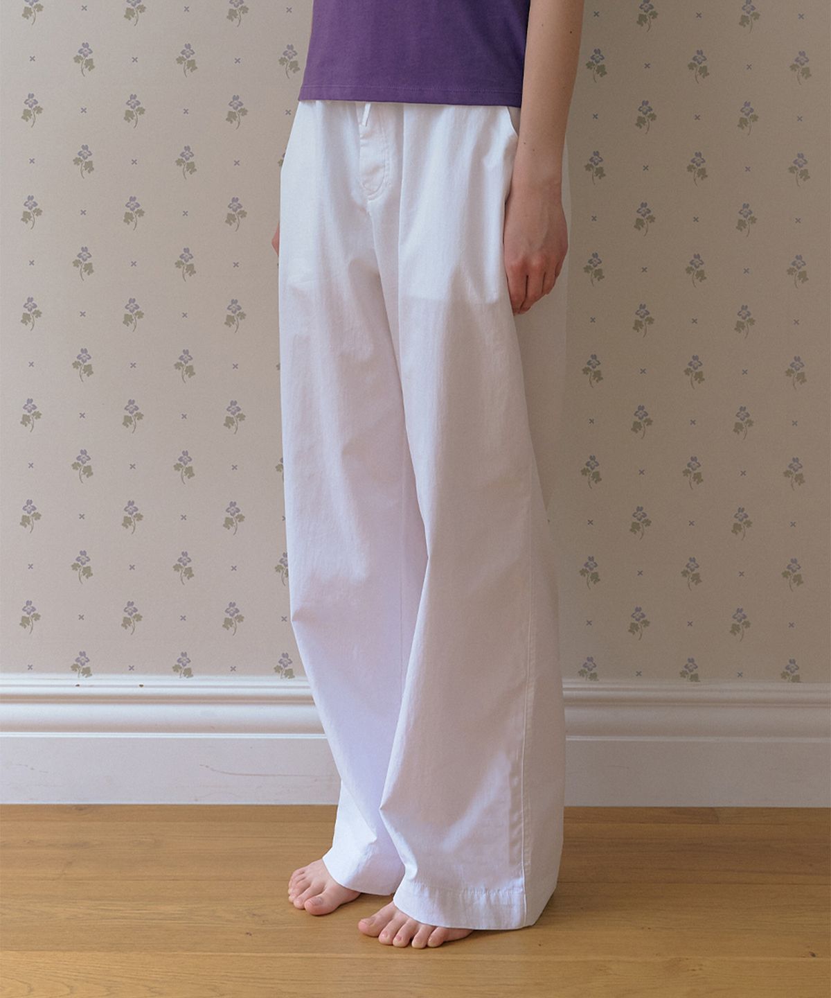 채이(CHAEE) Butterfly Summer Long Pants [White]
