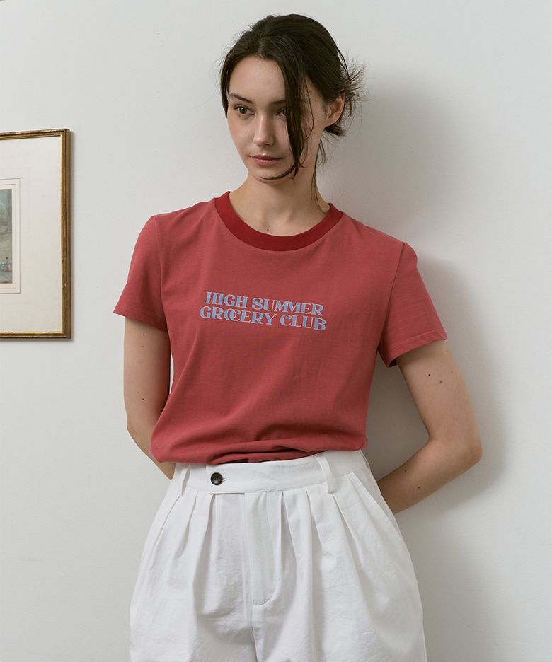 Vintage Print Grocery T-Shirt [Vintage Red]