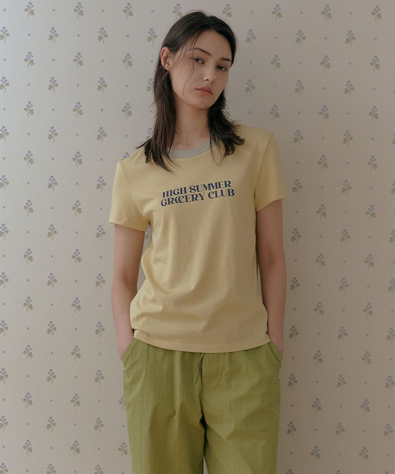 Vintage Print Grocery T-Shirt [Beige]