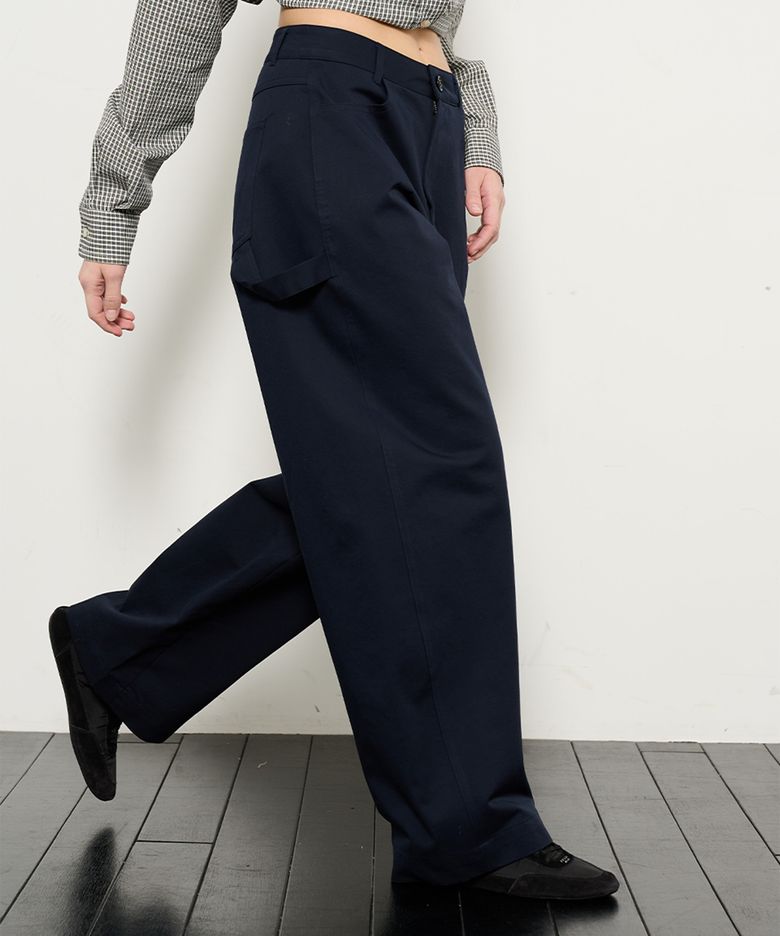 Curved Chino Pants_Deep Navy