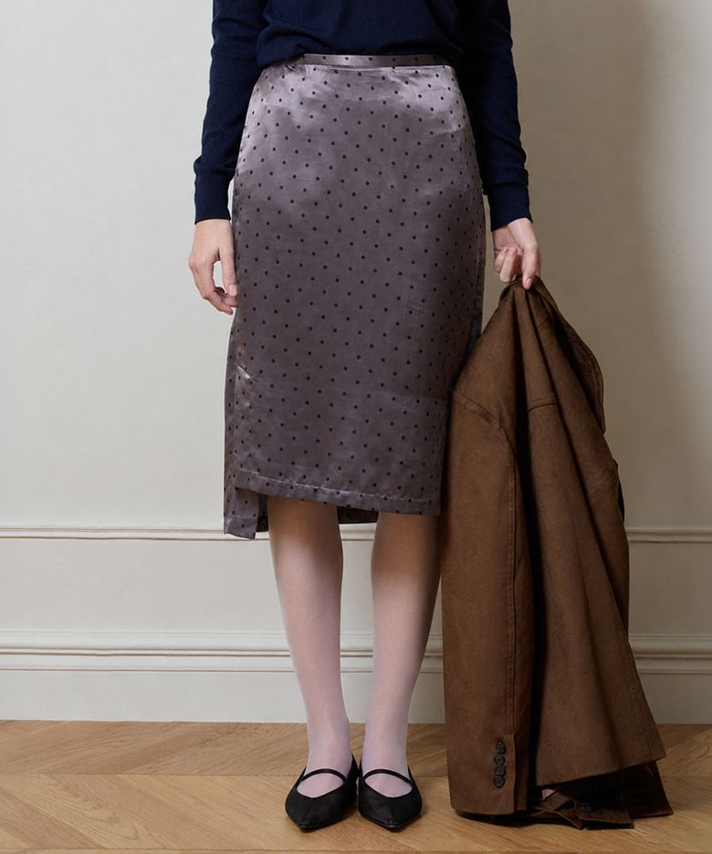 Pencil Dot Skirt_Grey