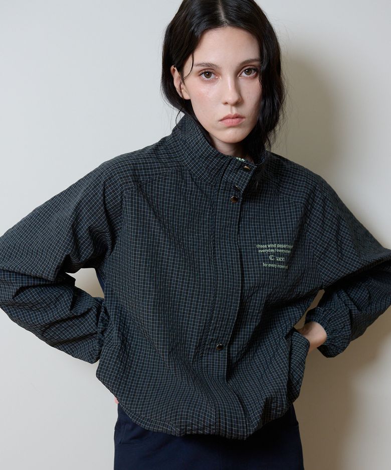 High Neck Windbreaker_Navy