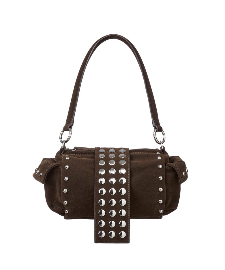 TWO-WAY STUD MINI BAG IN BROWN