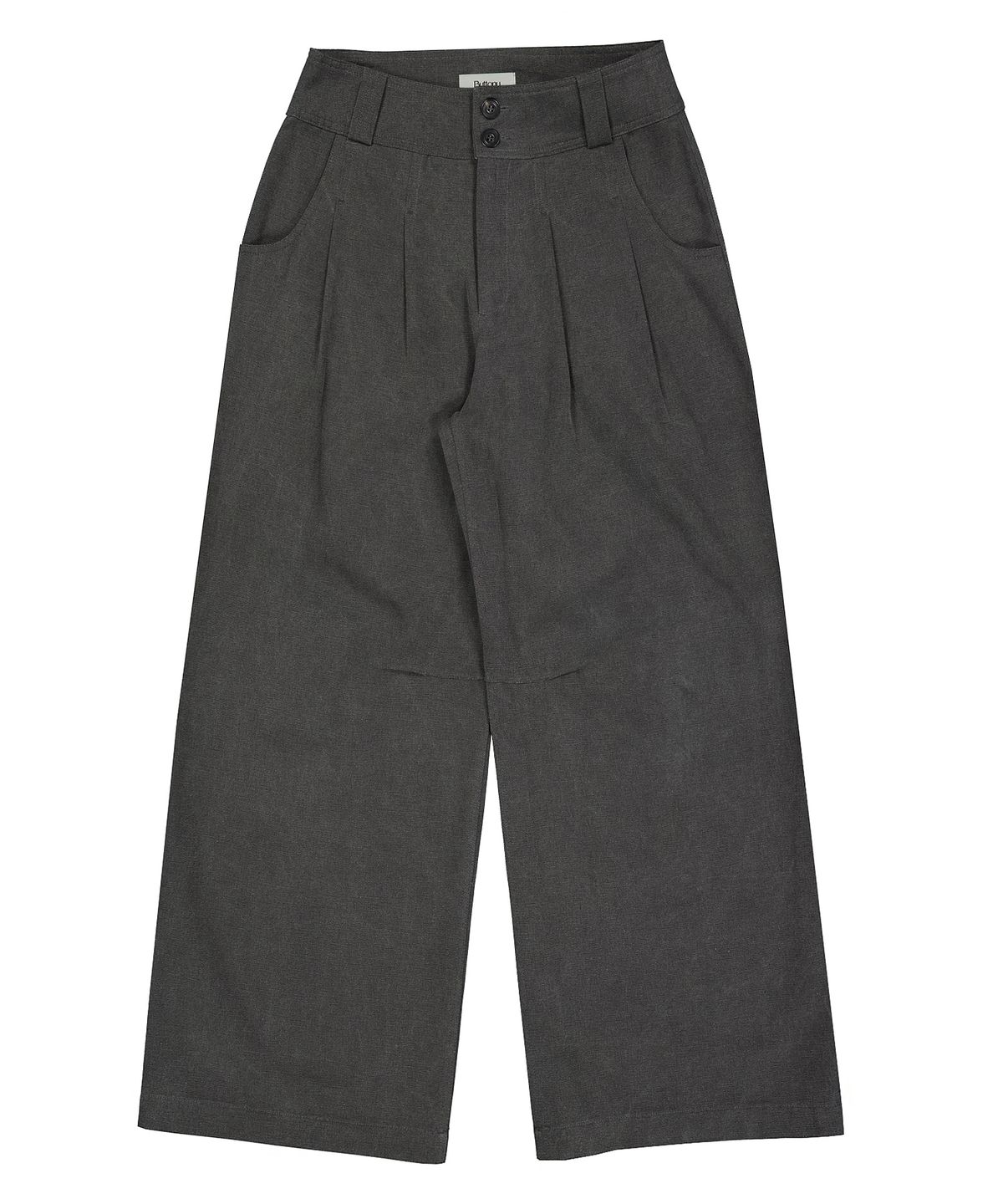 버터니(BUTTONY) BUTTON PINTUCK WIDE PANTS (GRAY)