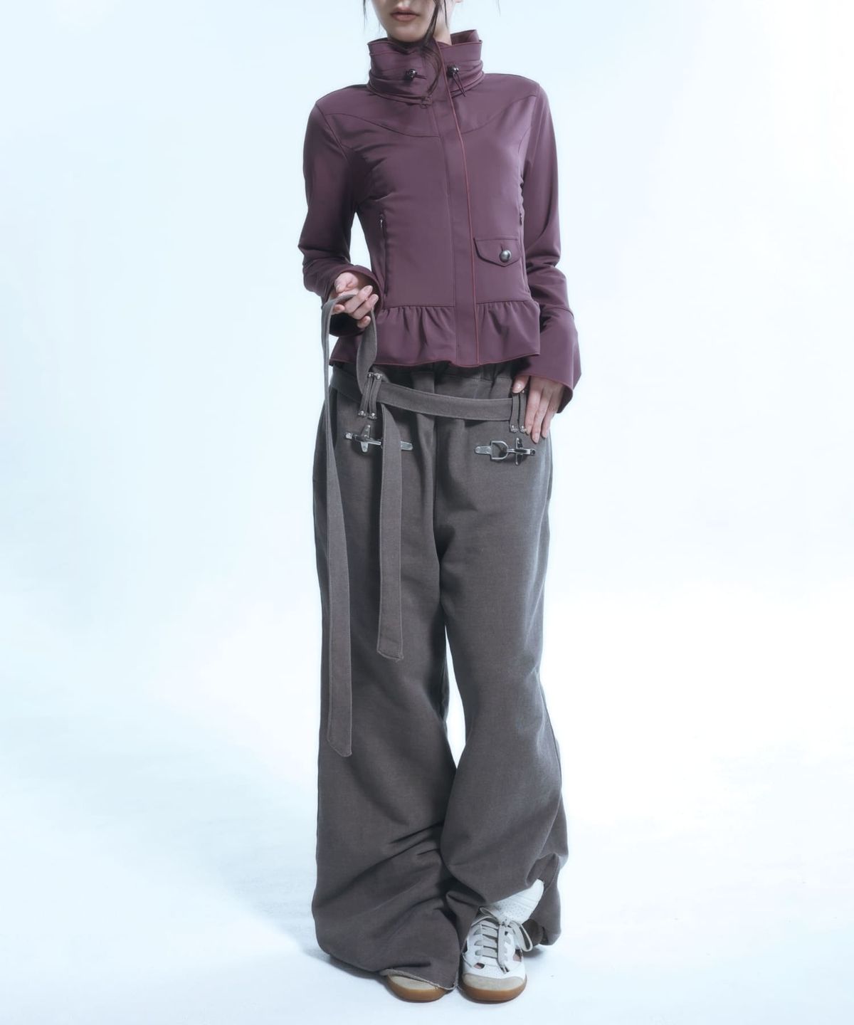 알디유(ALDIYOUU) Buckle Sweatpants - Pigment Brown