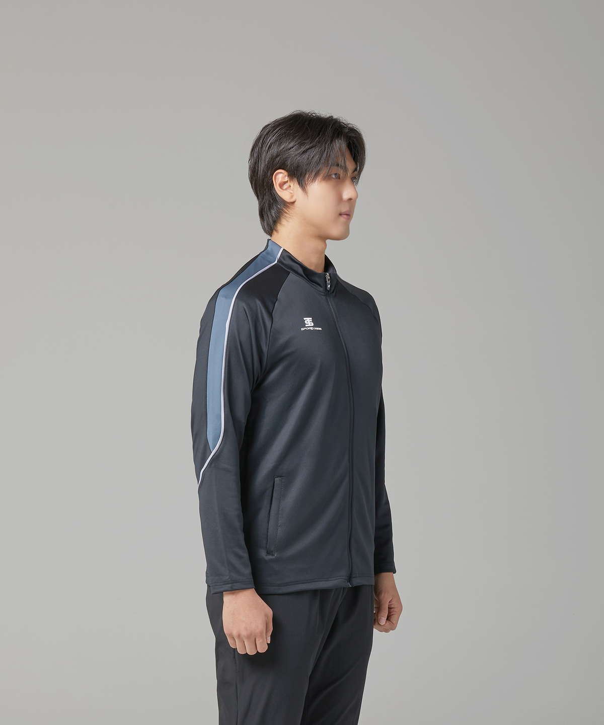스포츠트라이브(SPORTSTRIBE) ST 에어리커브 트랙 자켓 BK