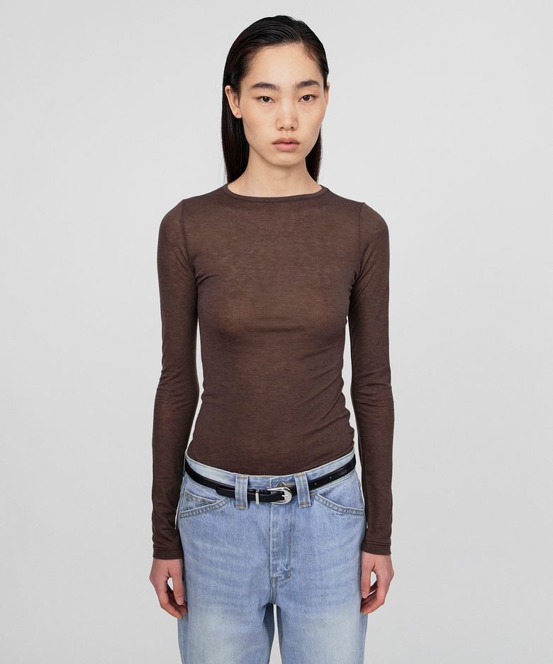 KIRIN WOOL BLEND STRETCH TEE (BROWN)