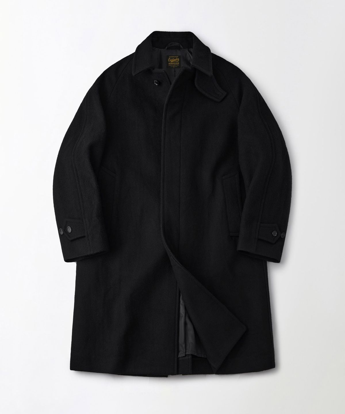 아웃스탠딩(OUTSTANDING) MELTON WOOL BALMACAAN COAT_BLACK